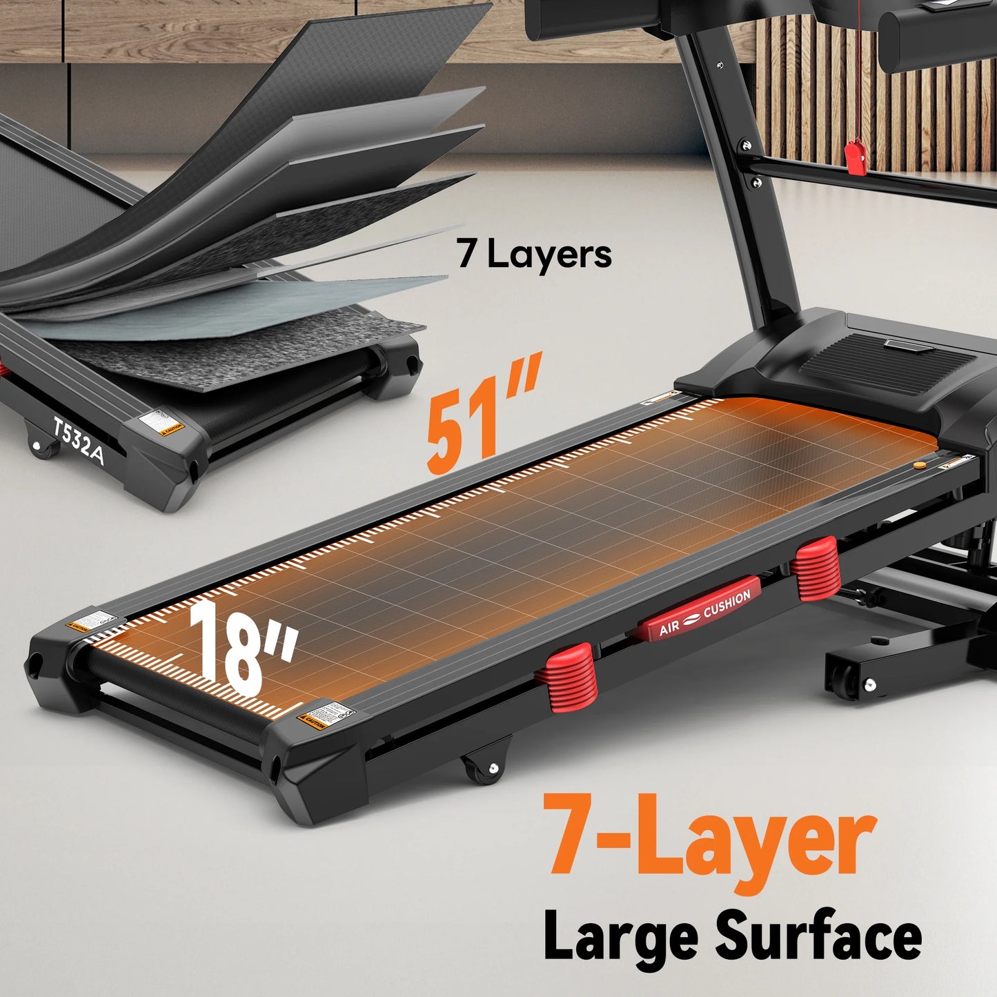 12MPH Folding Treadmill with 20% Auto Incline, 300-400 LB Capacity, Treadmills for Home Running Walking, 5.1HP Brushless Motor, Foldable Electric Treadmill Running Machine with APP & Bluetooth