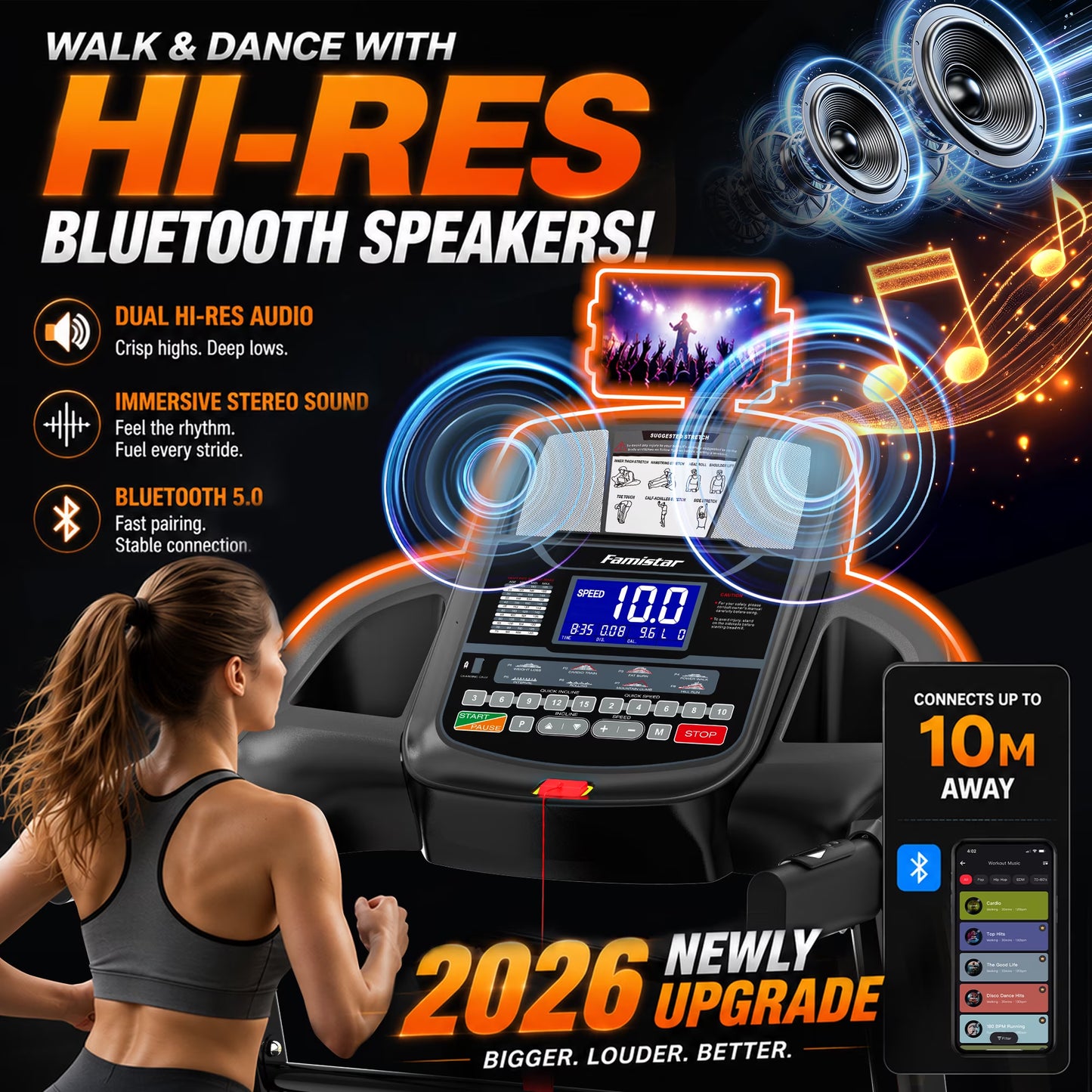 12MPH Folding Treadmill with 20% Auto Incline, 300-400 LB Capacity, Treadmills for Home Running Walking, 5.1HP Brushless Motor, Foldable Electric Treadmill Running Machine with APP & Bluetooth