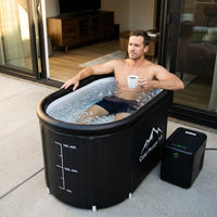 Cold Plunge Tub, 248 Gallon, 1 Horsepower, Heavy-Duty Ice Bath Tub for Athletes with Hot & Cold, Portable Inflatable Plunge Chiller with Water Treatment Kit, Immersion Therapy, Wifi (Black, 1 Set) — Lifestyle