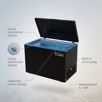 Cold Plunge Tub Built for Home Use, Ice-Making System, Ozone Disinfection, Weatherproof to -20F — infographic