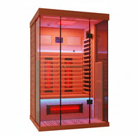 Infrared Sauna Built for Daily Wellness, Canadian Hemlock, Full Spectrum Heating, Panoramic Glass Door