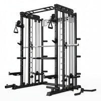 Smith Machine for Home Gym, Multi-Function M12 Power Cage with Cable Crossover System, Squat Rack with Smith Bar and More Attachment